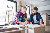 You can be someones expert (or hire one) at All About The Knowledge. Professional helping a Do It Yourself'er with a cabinet.